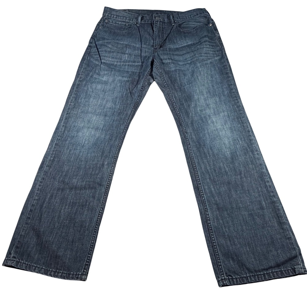 Levi's 559 Relaxed Straight Jeans Mens 36x34 (FITS 36 X 32 Denim Blue Hemmed